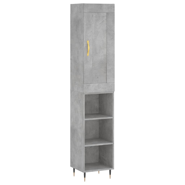 skab 34,5x34x180 cm konstrueret træ betongrå