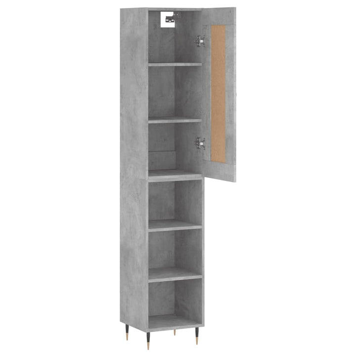 skab 34,5x34x180 cm konstrueret træ betongrå
