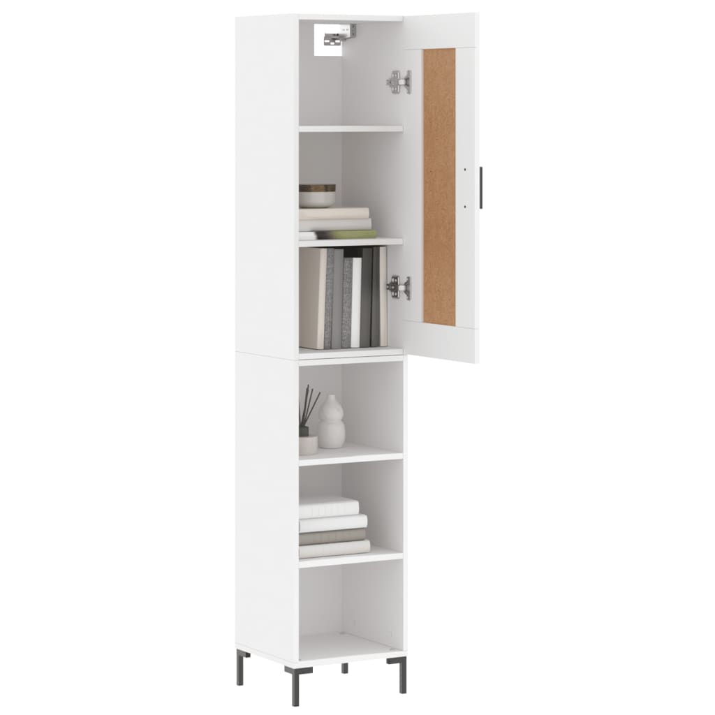 skab 34,5x34x180 cm konstrueret træ hvid