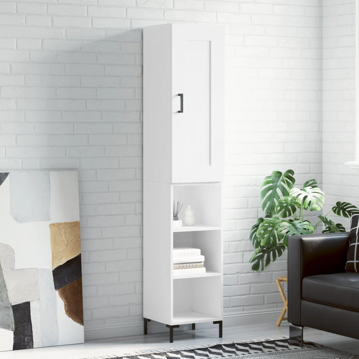 skab 34,5x34x180 cm konstrueret træ hvid