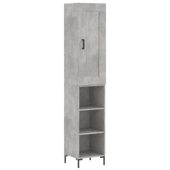 skab 34,5x34x180 cm konstrueret træ betongrå