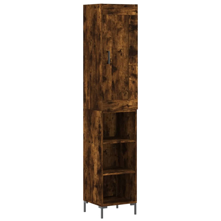 skab 34,5x34x180 cm konstrueret træ røget egetræ