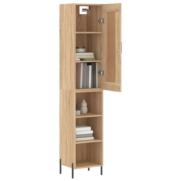 skab 34,5x34x180 cm konstrueret træ sonoma-eg
