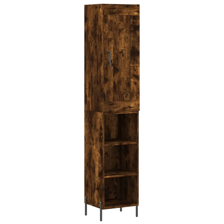 skab 34,5x34x180 cm konstrueret træ røget egetræ