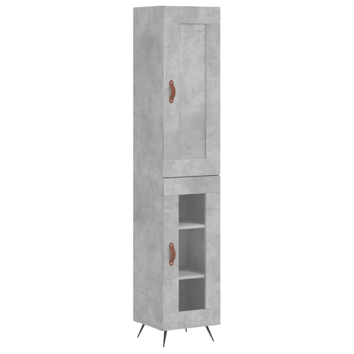 skab 34,5x34x180 cm konstrueret træ betongrå