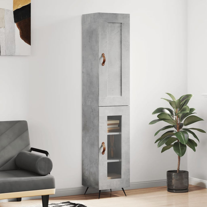 skab 34,5x34x180 cm konstrueret træ betongrå