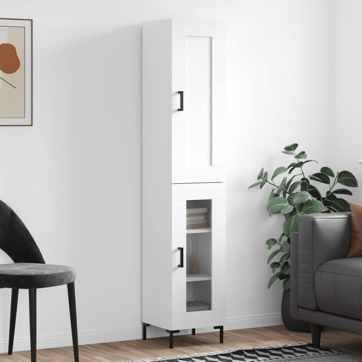 skab 34,5x34x180 cm konstrueret træ hvid