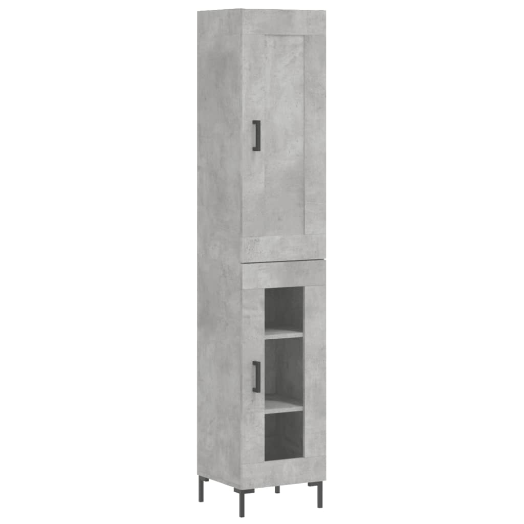 skab 34,5x34x180 cm konstrueret træ betongrå