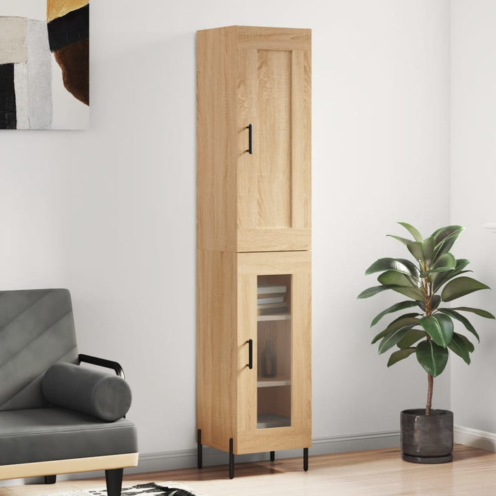 skab 34,5x34x180 cm konstrueret træ sonoma-eg