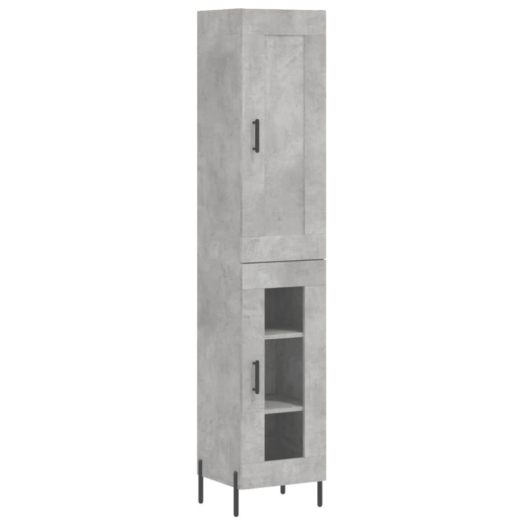 skab 34,5x34x180 cm konstrueret træ betongrå