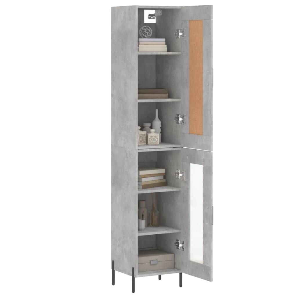 skab 34,5x34x180 cm konstrueret træ betongrå