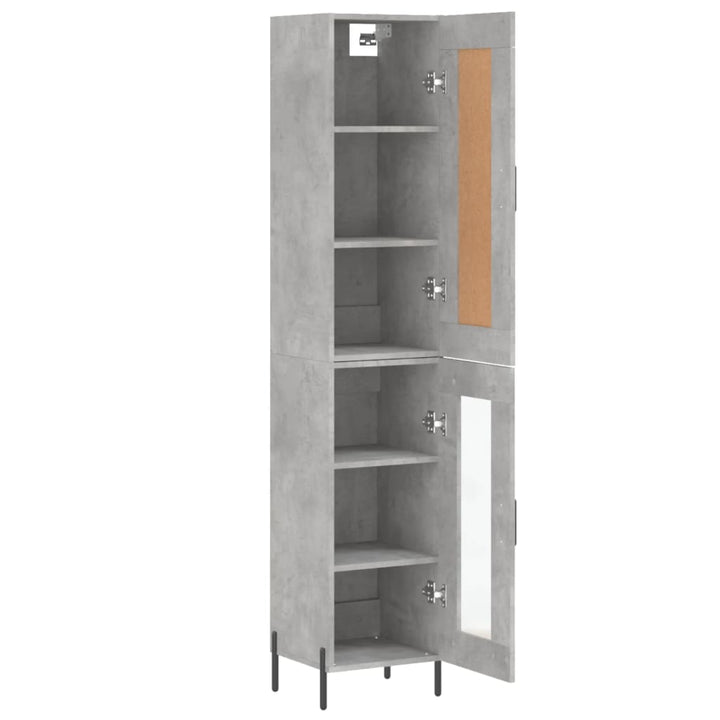 skab 34,5x34x180 cm konstrueret træ betongrå