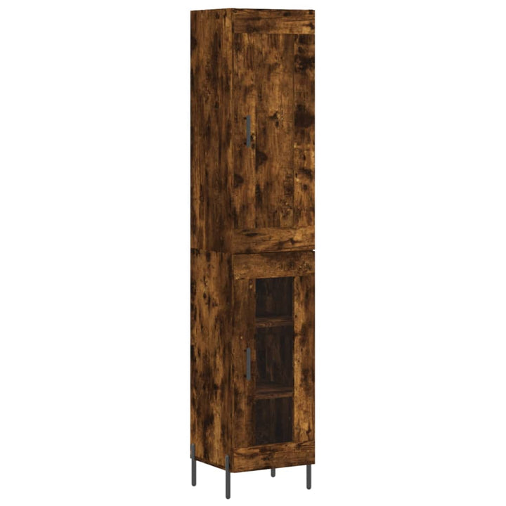 skab 34,5x34x180 cm konstrueret træ røget egetræ