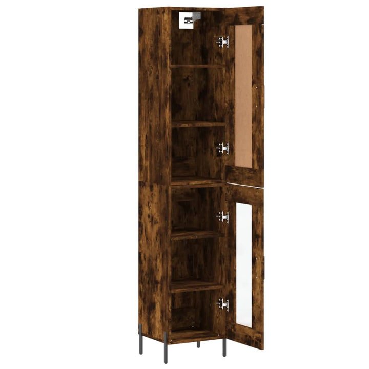 skab 34,5x34x180 cm konstrueret træ røget egetræ