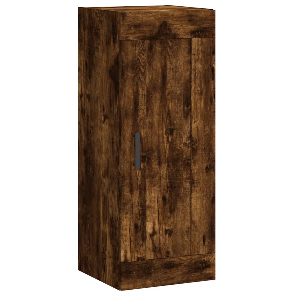 skab 34,5x34x180 cm konstrueret træ røget egetræ