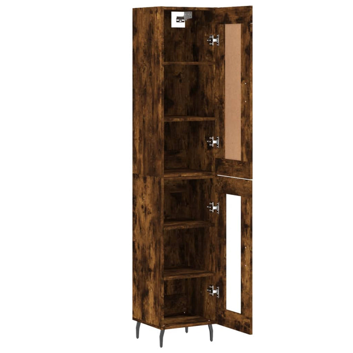 skab 34,5x34x180 cm konstrueret træ røget egetræ