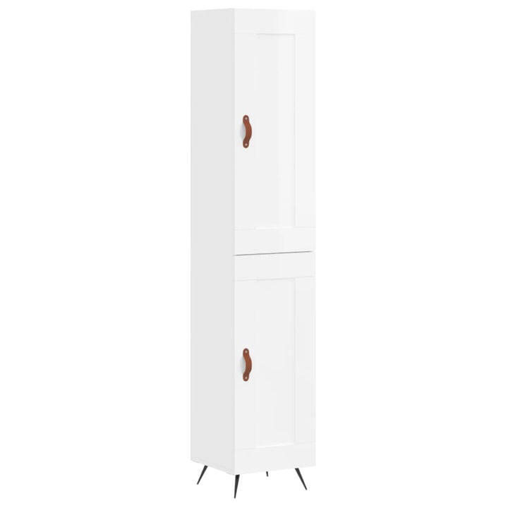 skab 34,5x34x180 cm konstrueret træ hvid højglans
