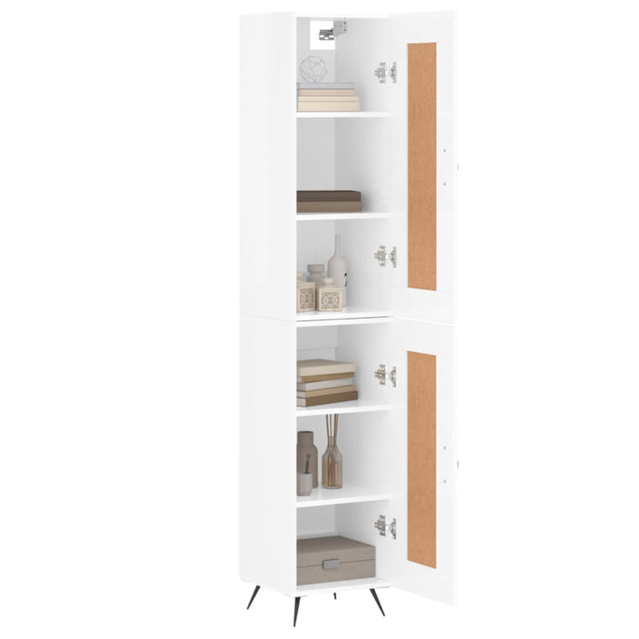 skab 34,5x34x180 cm konstrueret træ hvid højglans