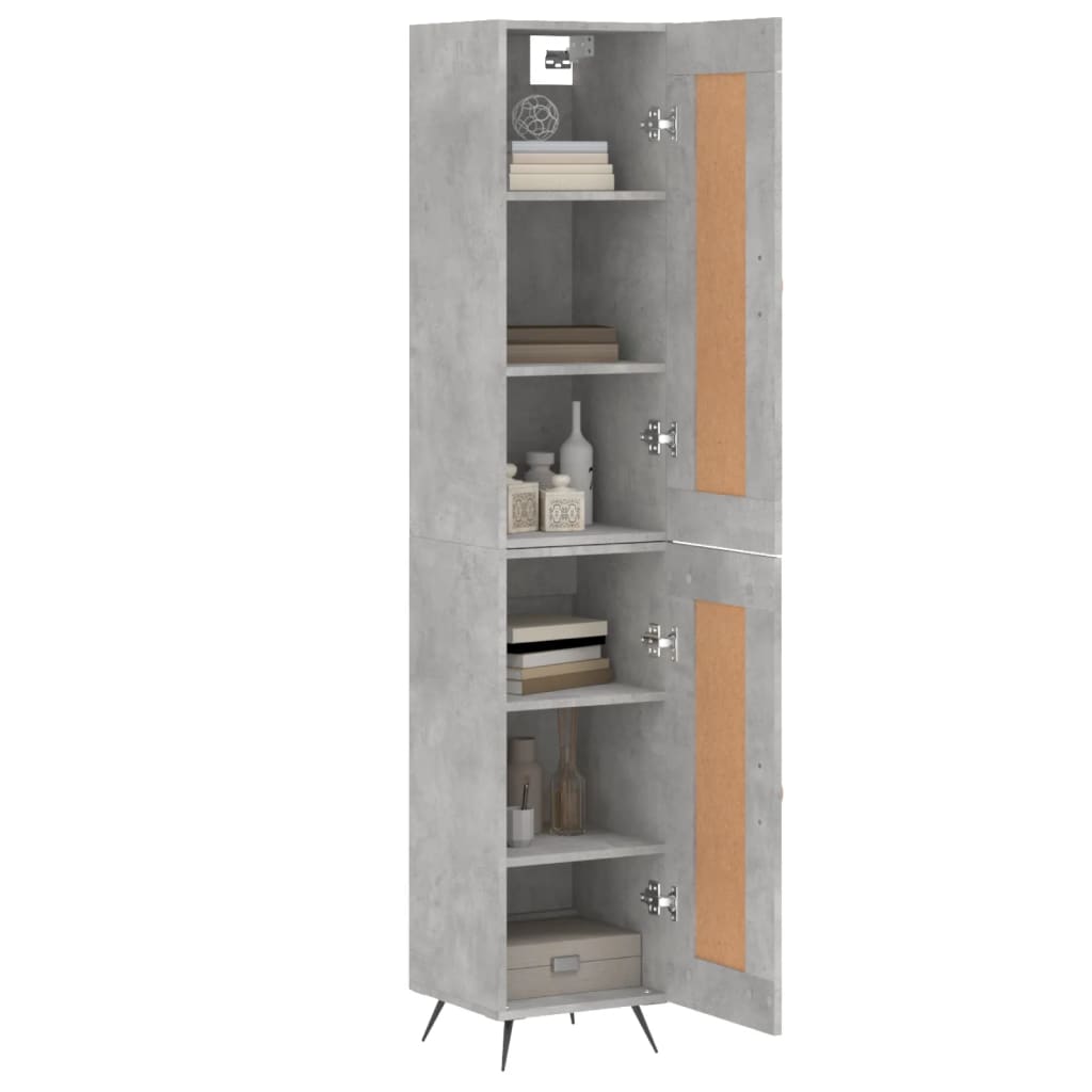 skab 34,5x34x180 cm konstrueret træ betongrå
