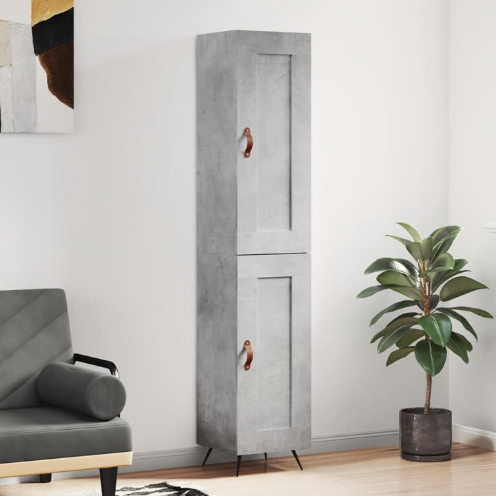 skab 34,5x34x180 cm konstrueret træ betongrå