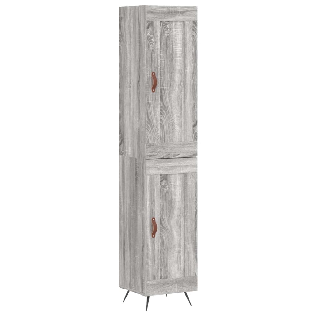 højskab 34,5x34x180 cm konstrueret træ grå sonoma-eg
