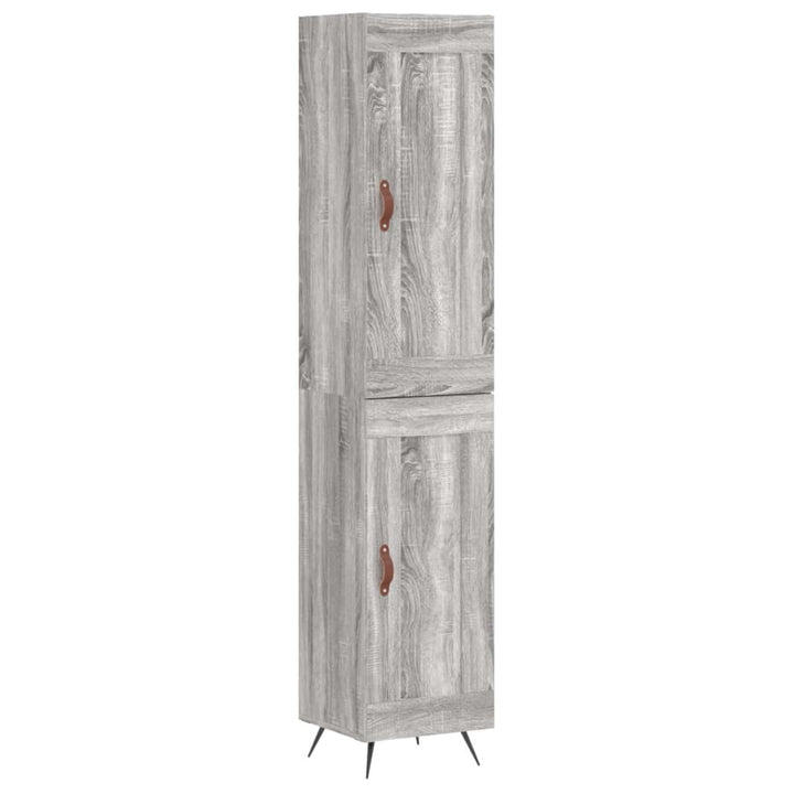 højskab 34,5x34x180 cm konstrueret træ grå sonoma-eg