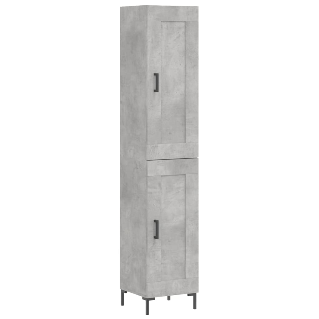 skab 34,5x34x180 cm konstrueret træ betongrå