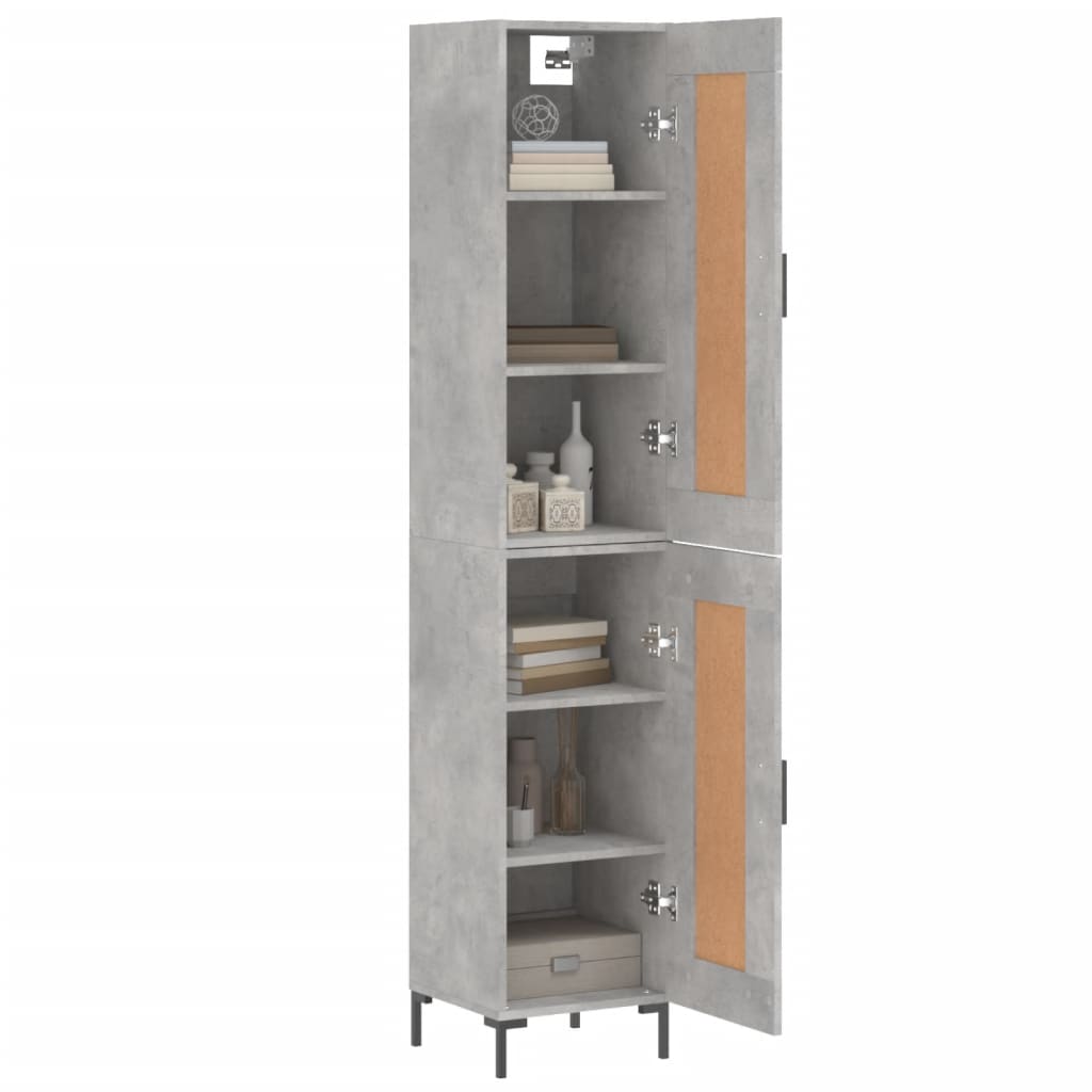 skab 34,5x34x180 cm konstrueret træ betongrå