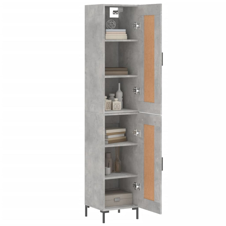 skab 34,5x34x180 cm konstrueret træ betongrå
