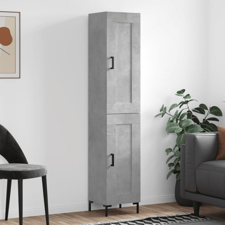 skab 34,5x34x180 cm konstrueret træ betongrå