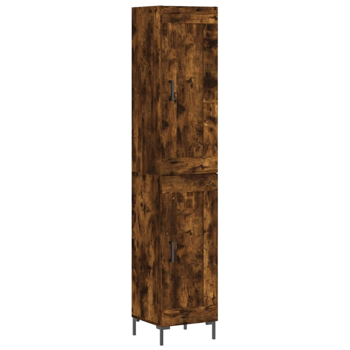 skab 34,5x34x180 cm konstrueret træ røget egetræ