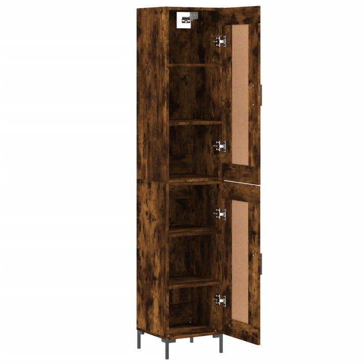 skab 34,5x34x180 cm konstrueret træ røget egetræ
