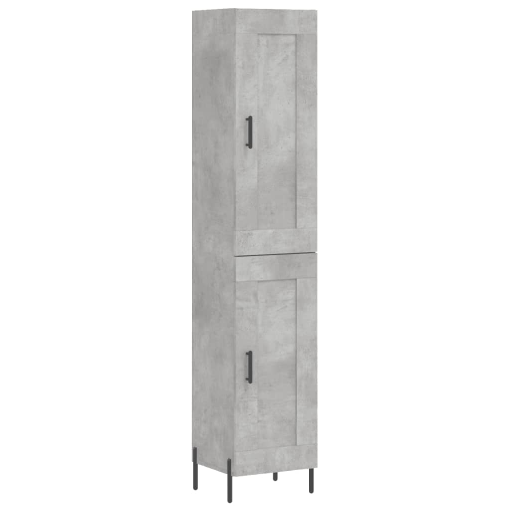 skab 34,5x34x180 cm konstrueret træ betongrå