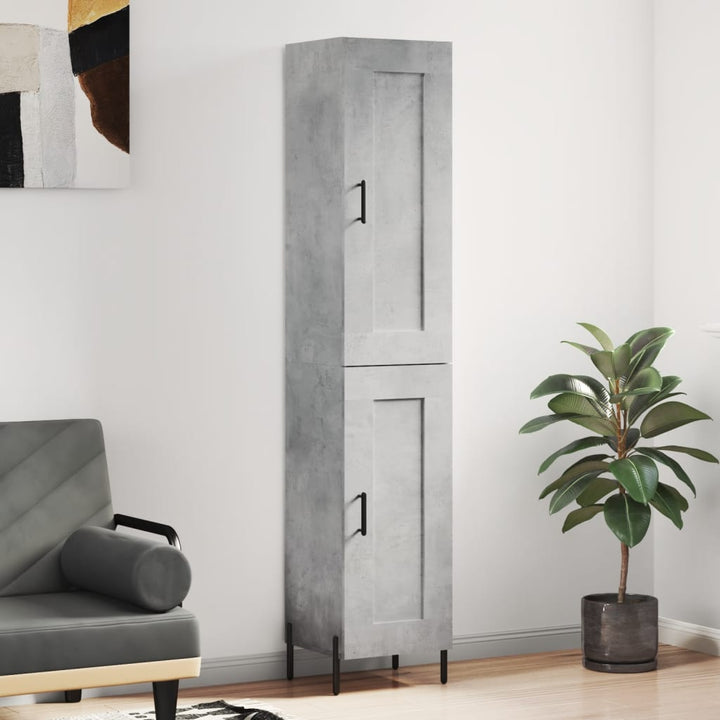skab 34,5x34x180 cm konstrueret træ betongrå