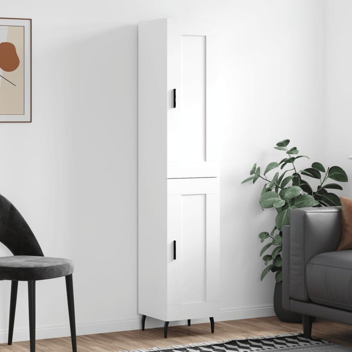 skab 34,5x34x180 cm konstrueret træ hvid