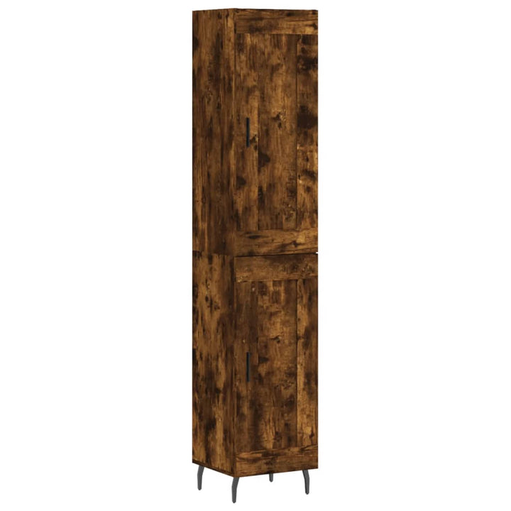 skab 34,5x34x180 cm konstrueret træ røget egetræ