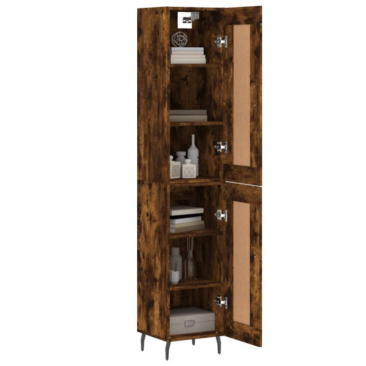 skab 34,5x34x180 cm konstrueret træ røget egetræ