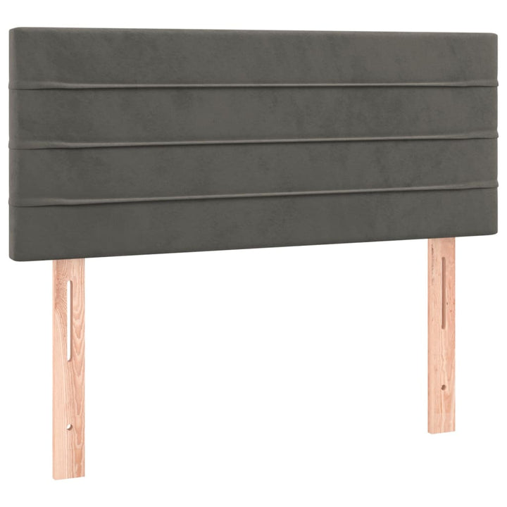 kontinentalseng med madras 90x190 cm fløjl mørkegrå
