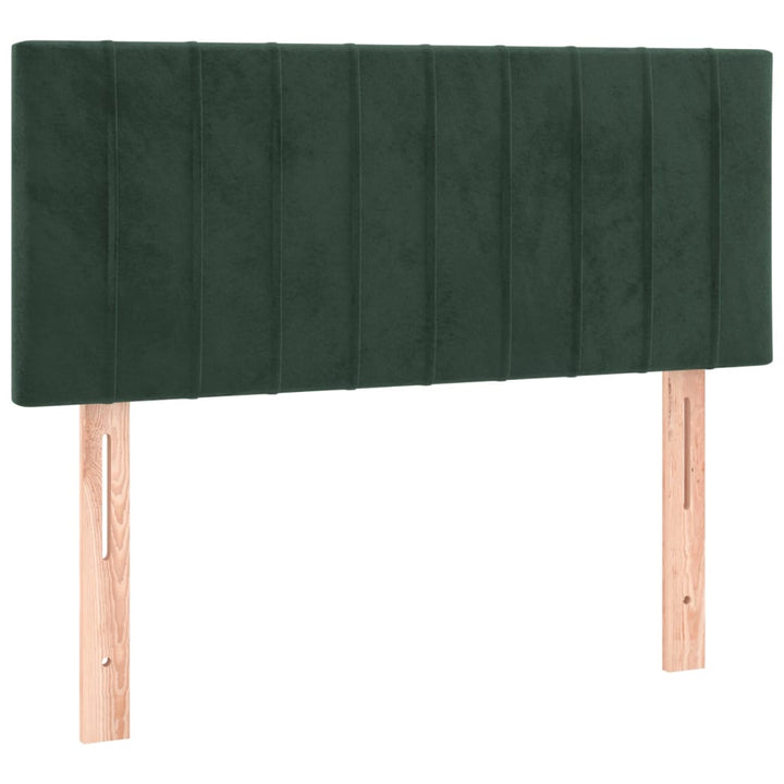 kontinentalseng med madras 80x200 cm fløjl mørkegrøn
