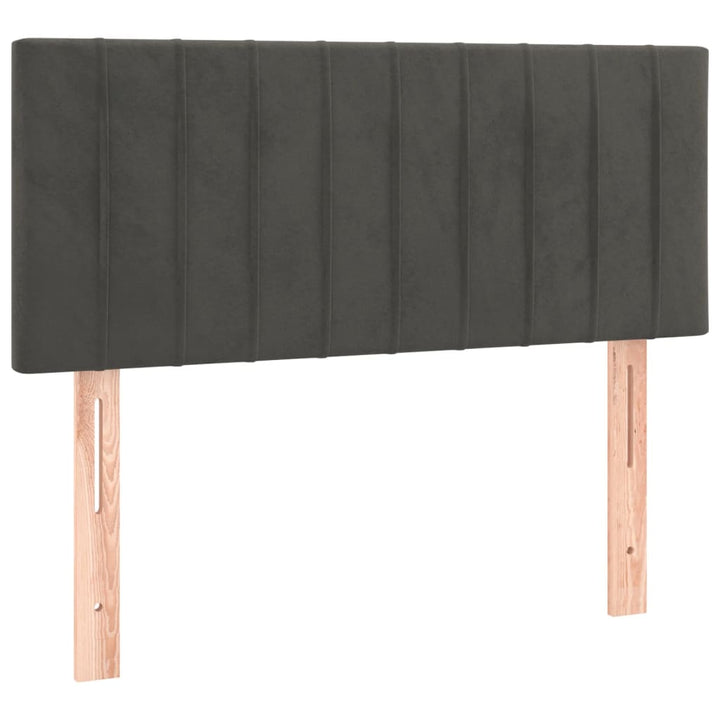 kontinentalseng med madras 90x190 cm fløjl mørkegrå