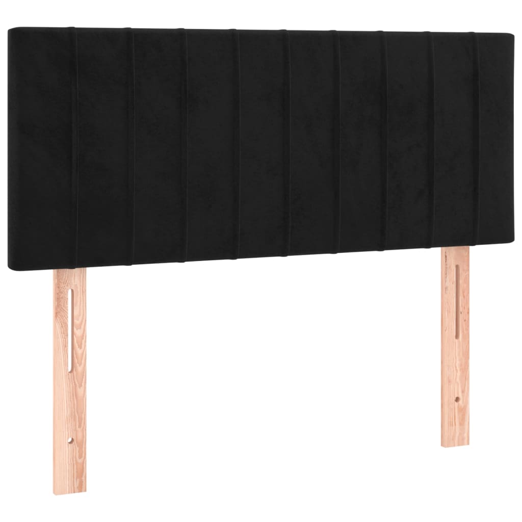 kontinentalseng med madras 90x190 cm fløjl sort