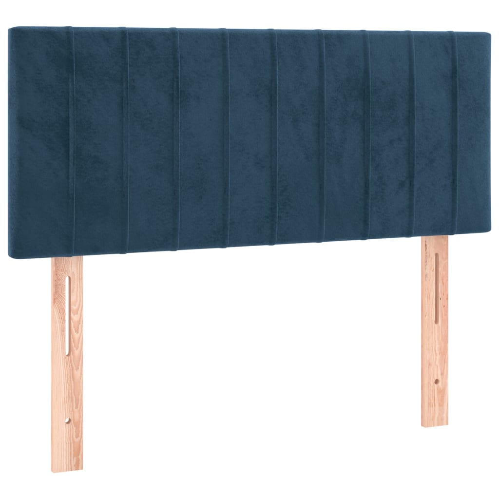 kontinentalseng med madras 90x190 cm fløjl mørkeblå