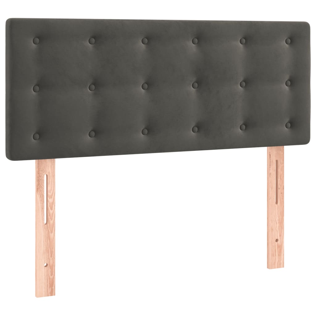 kontinentalseng med madras 80x200 cm fløjl mørkegrå