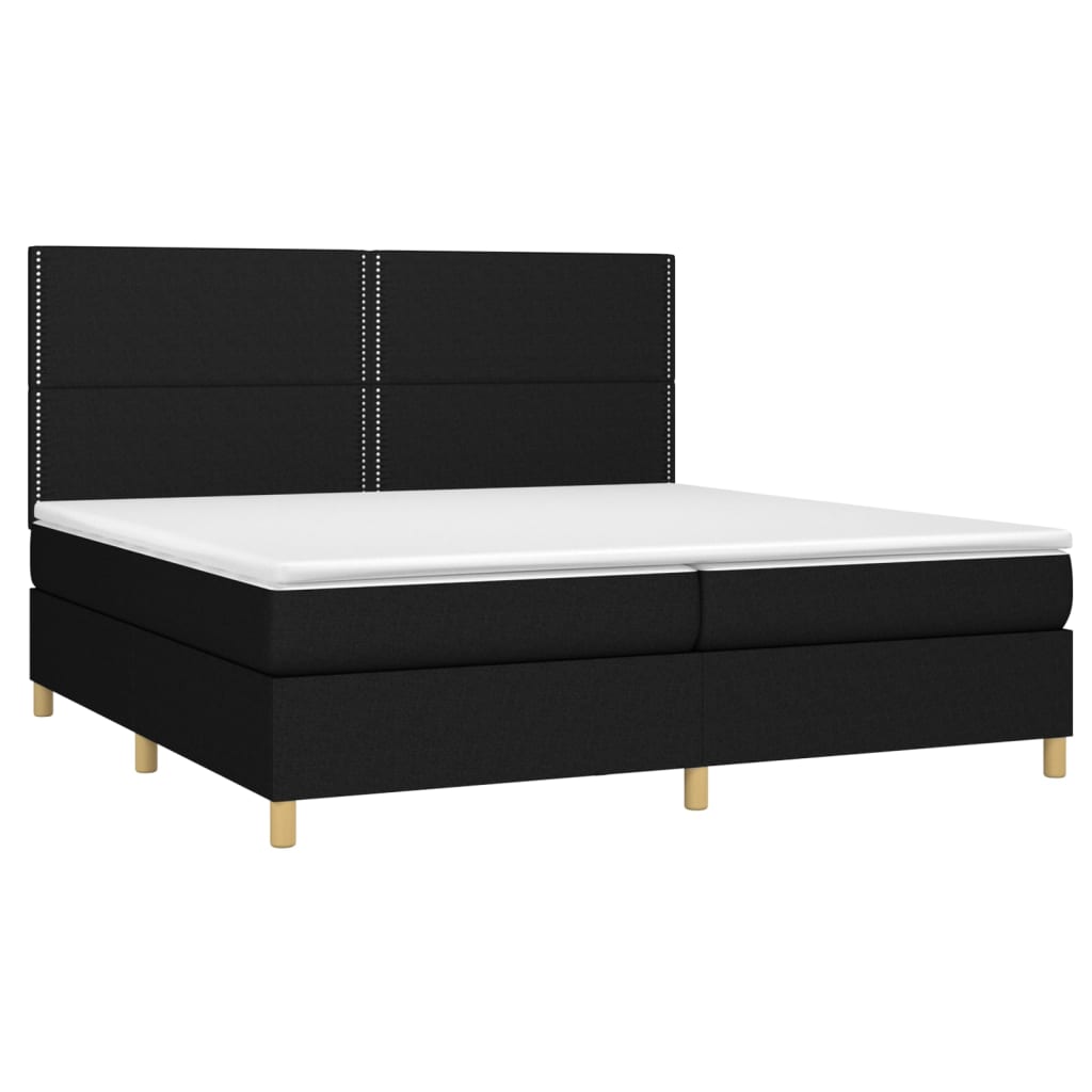 kontinentalseng med madras 200x200 cm stof sort