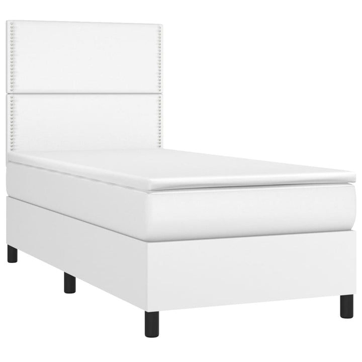 kontinentalseng med madras 90x190 cm kunstlæder hvid