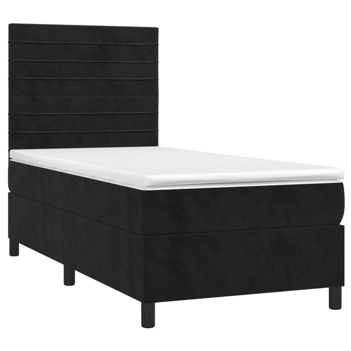 kontinentalseng med madras 90x190 cm fløjl sort