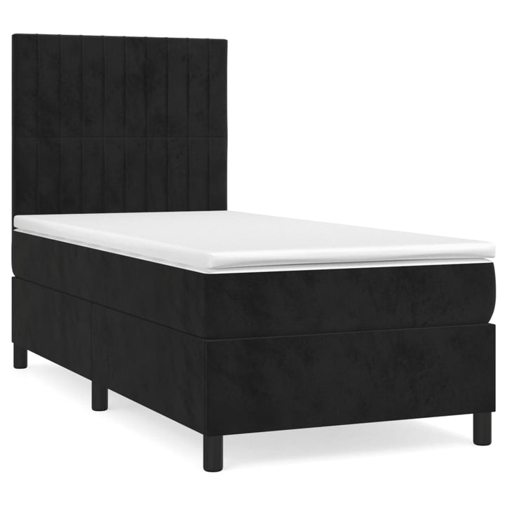 kontinentalseng med madras 90x190 cm fløjl sort