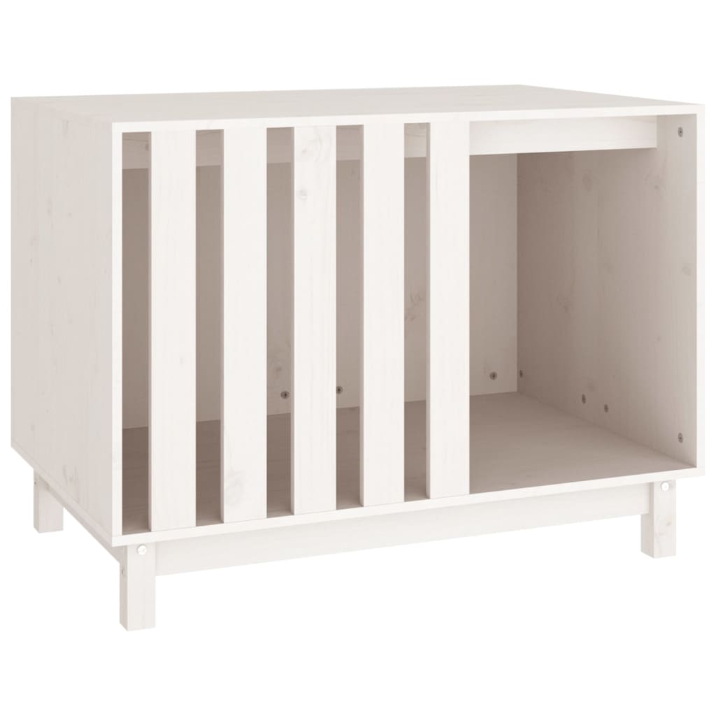 hundehus 90x60x67 cm massivt fyrretræ hvid