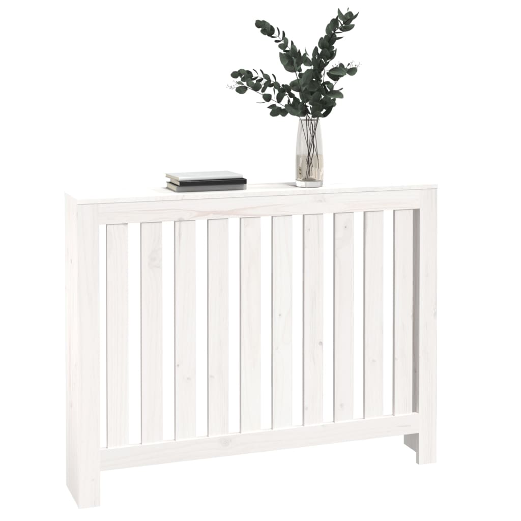 radiatorskjuler 108,5x19x84 cm massivt fyrretræ hvid