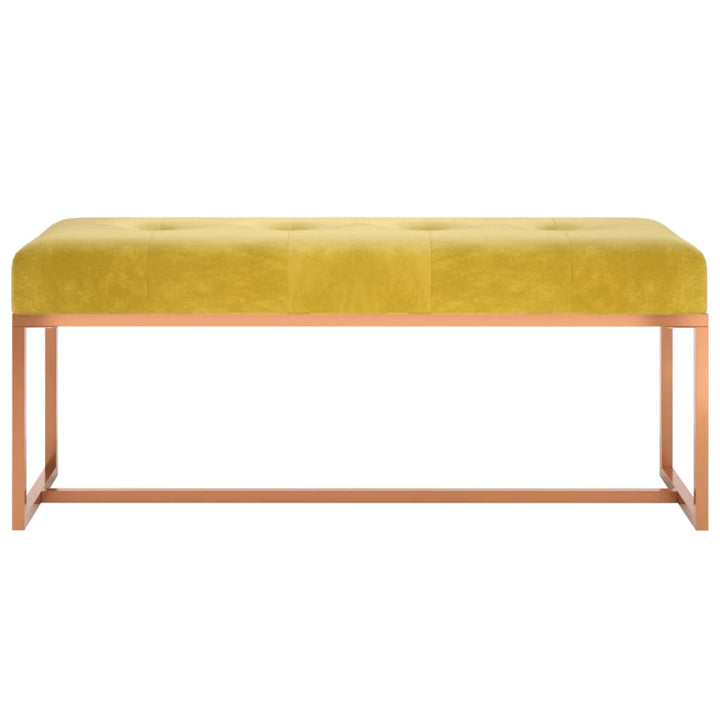 bænk 110x36x45 cm velour sennepsgul
